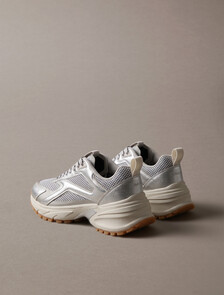 Metallic Mesh Hike Runner Sneaker, Silver/Dk Ecru/Light Gum, hi-res