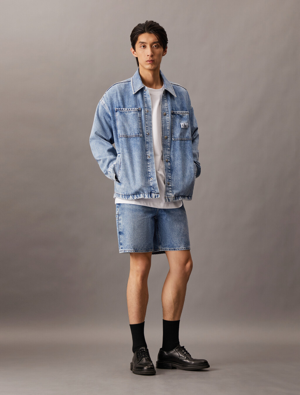 90 年代直筒牛仔短褲, Denim Light, hi-res