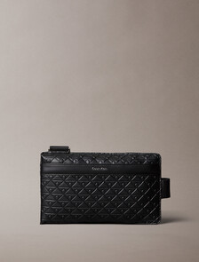 Embossed Emblem Logo Sling Bag, Black, hi-res