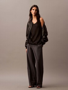 粘膠纖維背心, Black, hi-res