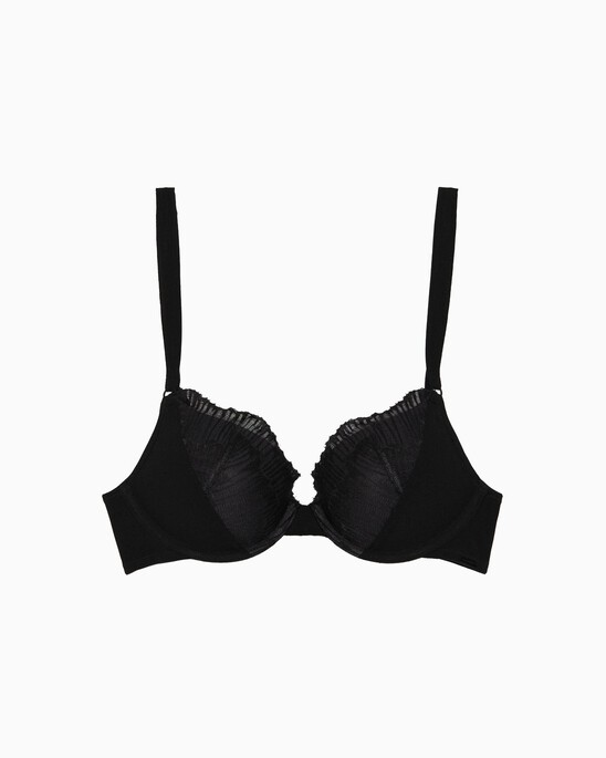 CK BLACK 幼線蕾絲塑形低 V 胸圍