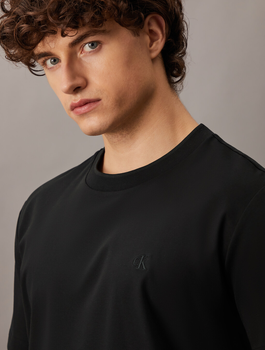 Premium Cotton Small Logo Tee, Ck Black, hi-res