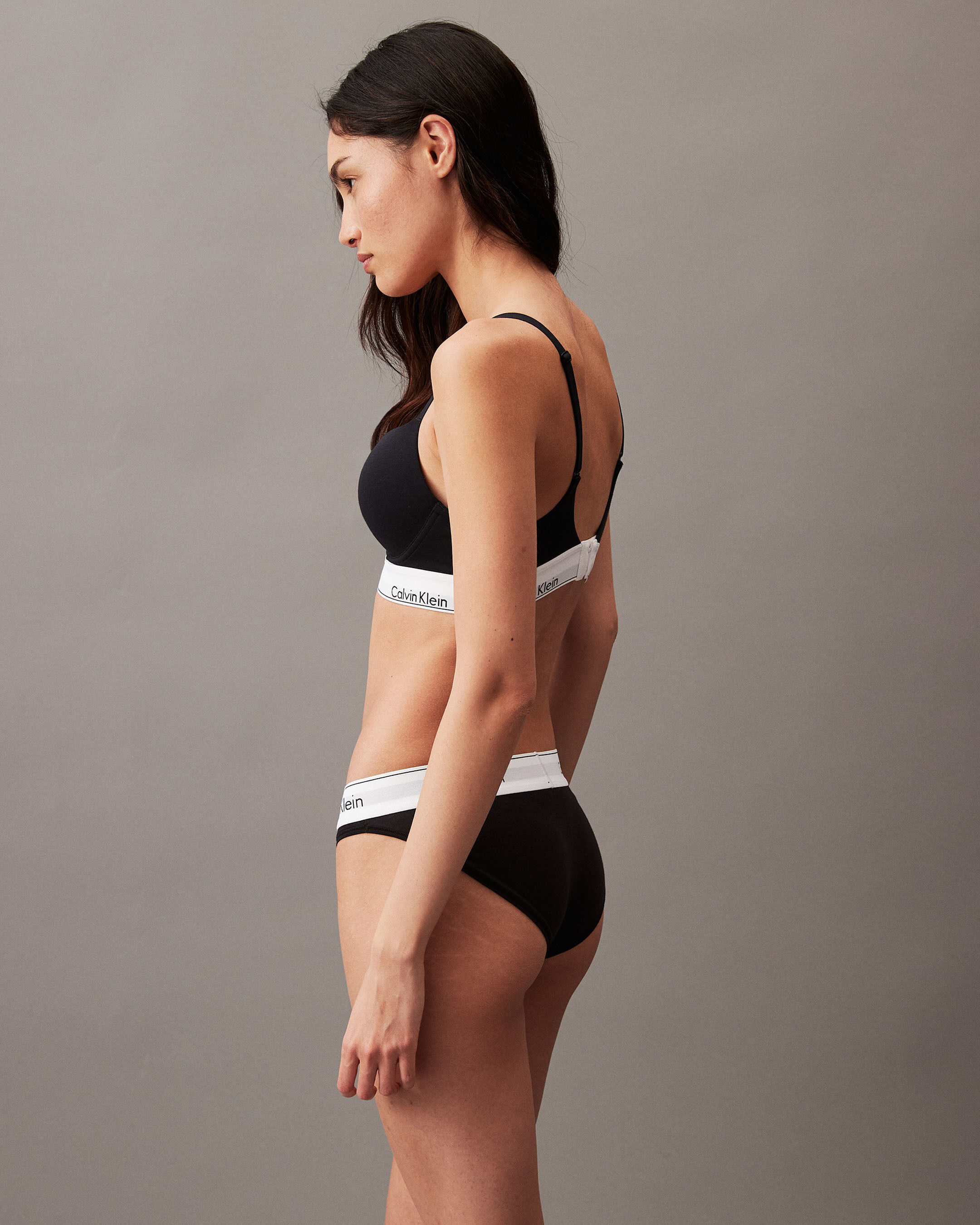 Modern Cotton Push Up Plunge Bra black Calvin Klein Taiwan