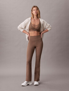 Shine Stripe Flared Leggings, Shitake, hi-res