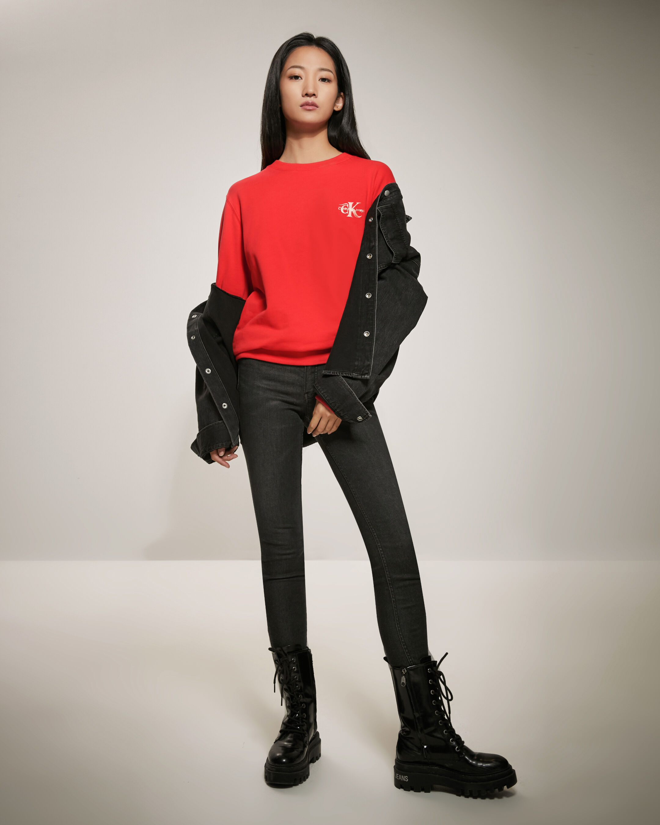 Year of the Dragon Unisex Monogram Sweatshirt red Calvin Klein