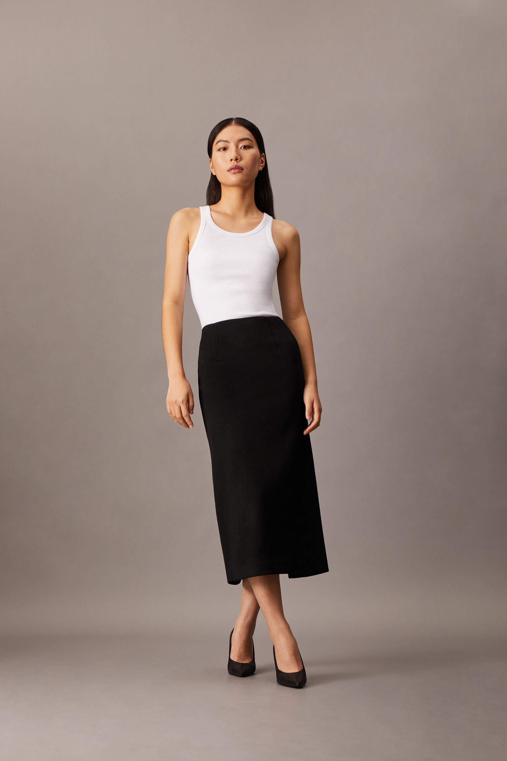 Brushed Wool Pencil Skirt | black | Calvin Klein Taiwan Brushed Wool Pencil Skirt | black | Calvin Klein Taiwan