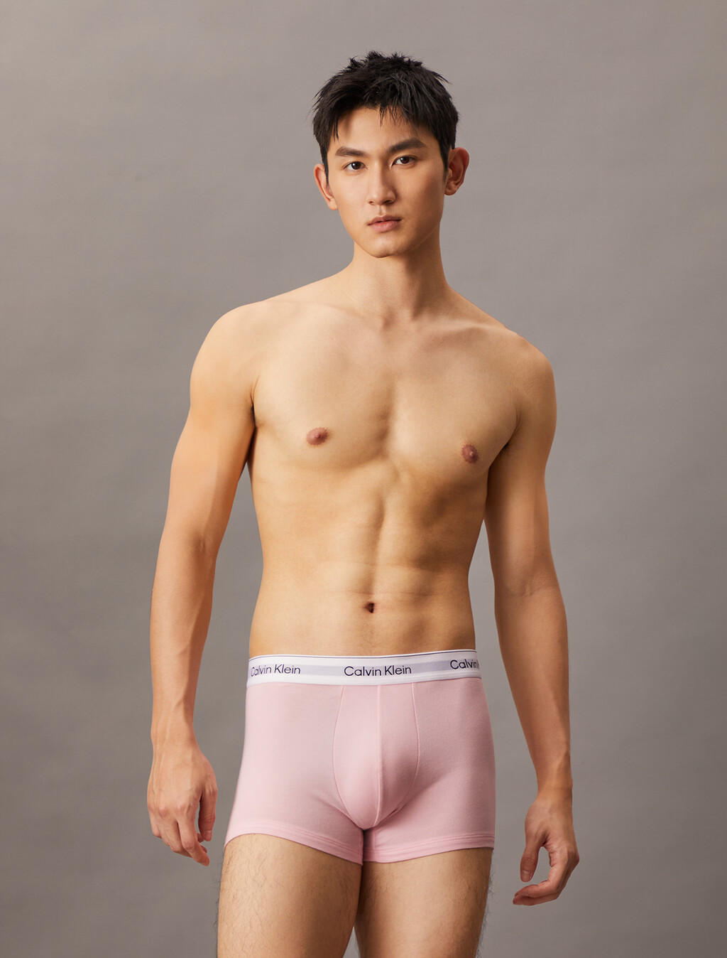 Icon 彈性棉質平口內褲 2 件組, snow heather/ buff pink, hi-res