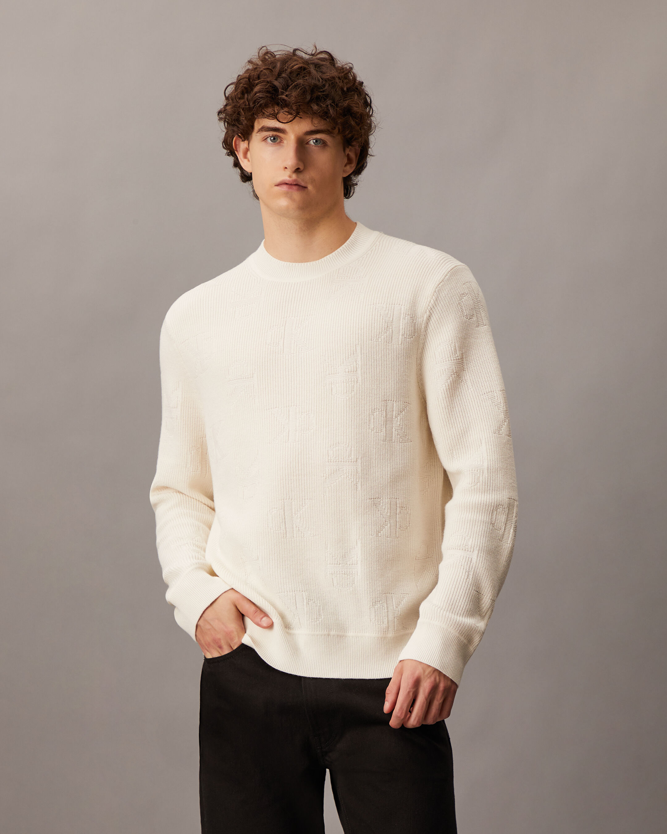 Monogram Pullover Sweater natural Calvin Klein Taiwan