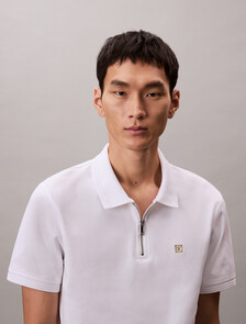 農曆新年 CK Emblem 修身 Polo 衫, Brilliant White, hi-res