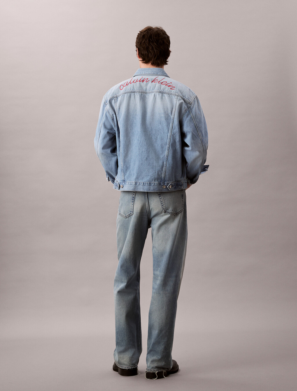 Chain Stitch Logo 90's Denim Jacket, REFLECTION BLUE, hi-res