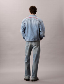 Chain Stitch Logo 90's Denim Jacket, REFLECTION BLUE, hi-res
