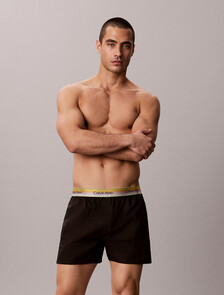 Pride 府綢棉四角內褲, Black, hi-res