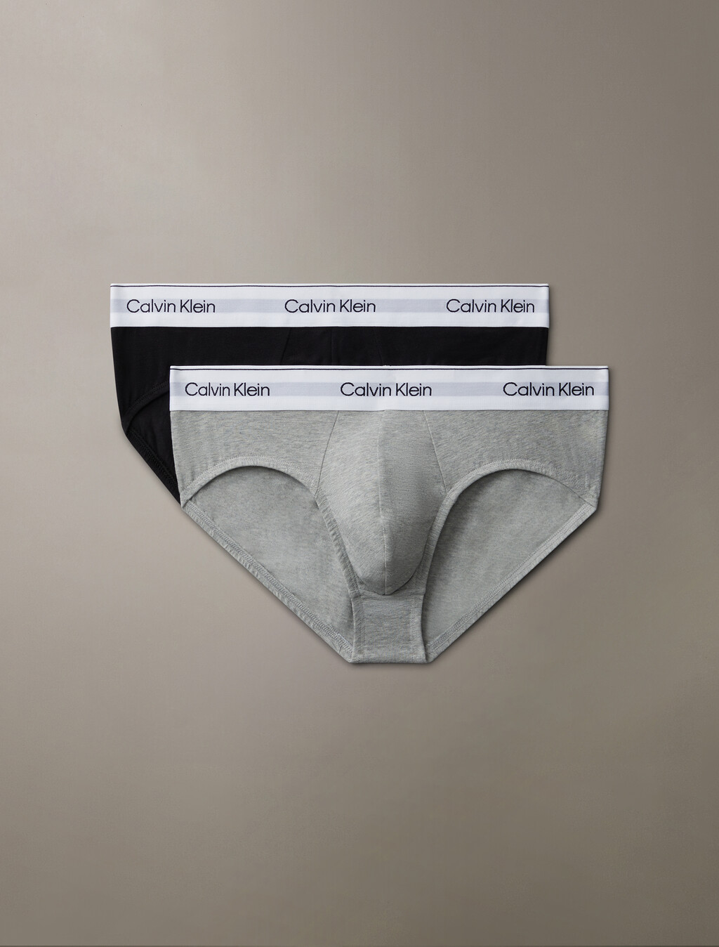 2 Pack Icon Cotton Stretch Hipster Briefs, Grey Heather / Black, hi-res