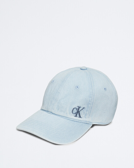 Washed Denim Embroidered Logo Baseball Cap