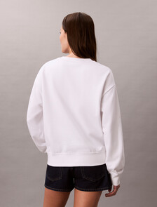 棒球風標誌運動衫, Bright White, hi-res