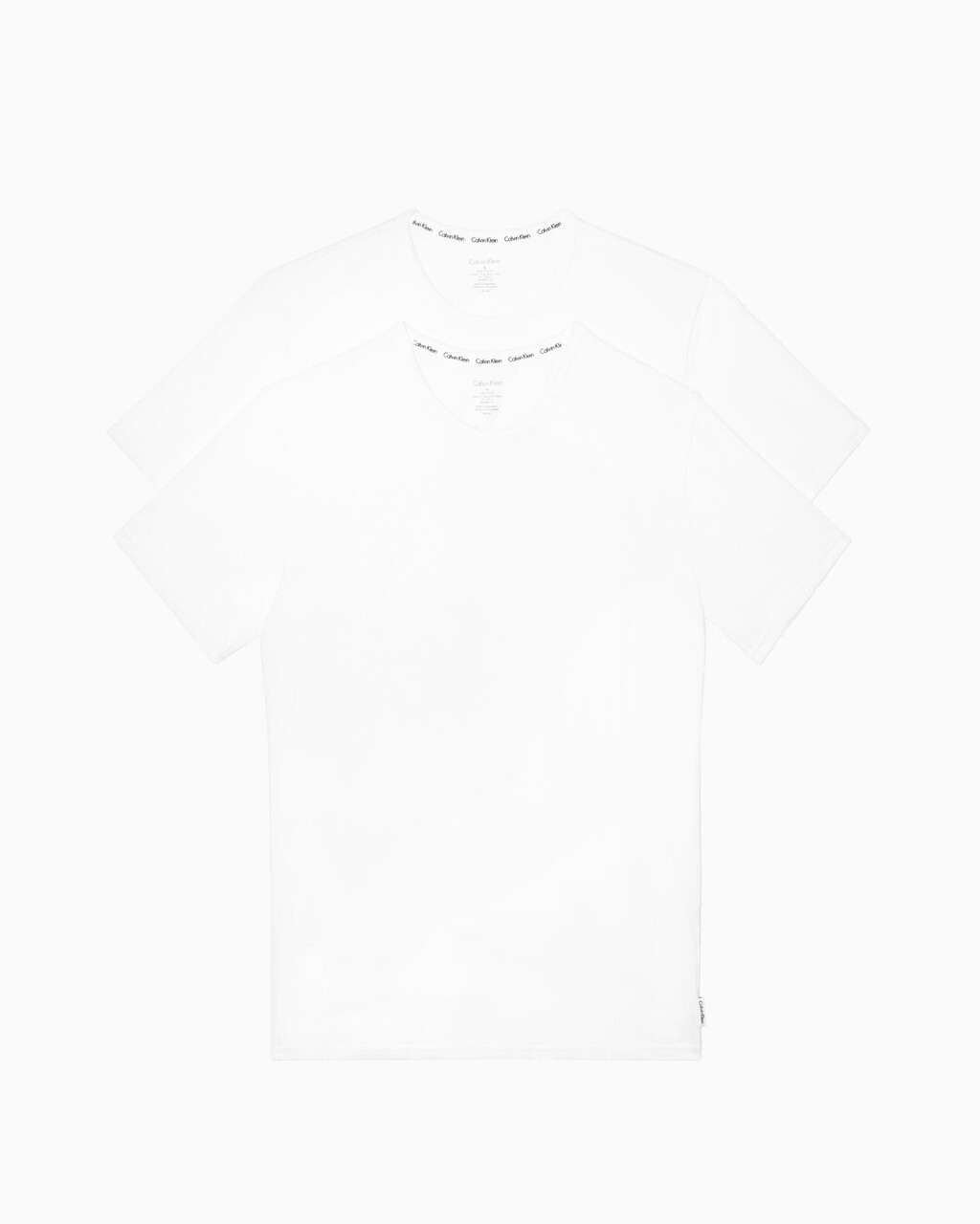MODERN COTTON 彈力圓領 T 恤 2 件裝, White/White, hi-res