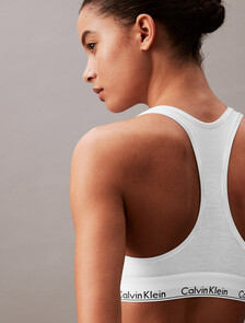 Icon Cotton Lightly Lined Bralette, WHITE, hi-res