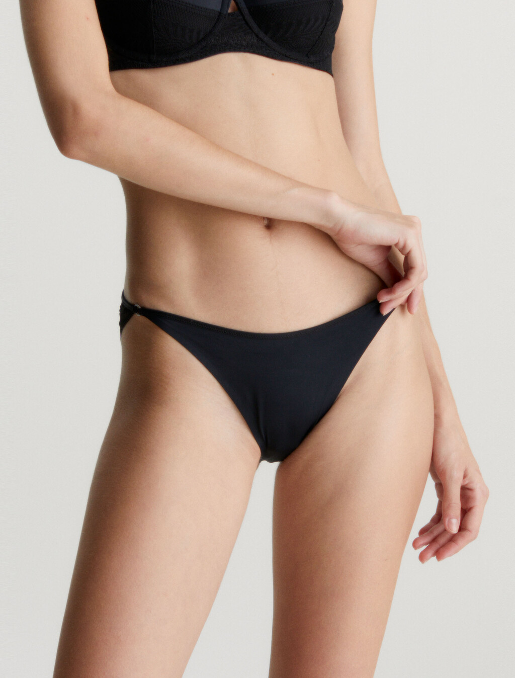 Bikini Briefs - Minimalist Lace, BLACK, hi-res