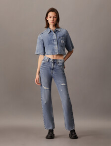Cotton Lyocell Denim Shirt, Denim Light, hi-res