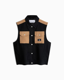 Amplify Workwear Padded Denim Vest, Denim Black, hi-res