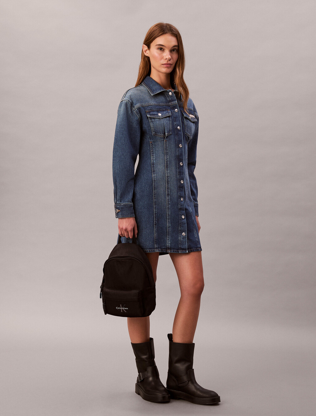 Small Round Backpack, Black, hi-res