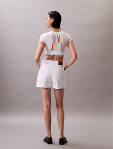 Pride Icon 棉質莫代爾無襯裡 T 恤胸罩, White, hi-res