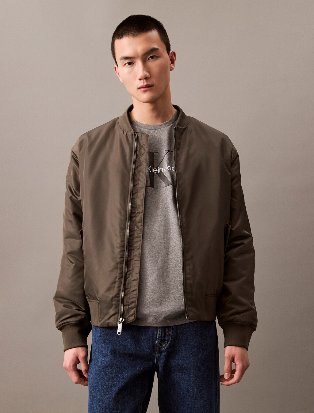 Monogram Logo Graphic Classic Crewneck T-Shirt, Med Grey Htr, hi-res