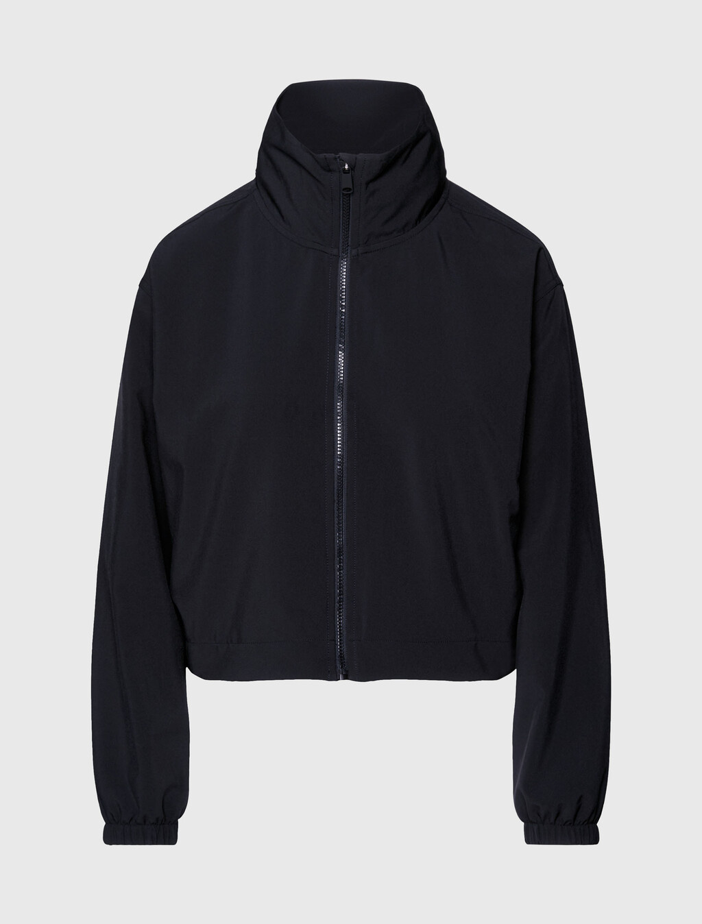 Cropped Zip Up Jacket, BLACK BEAUTY, hi-res