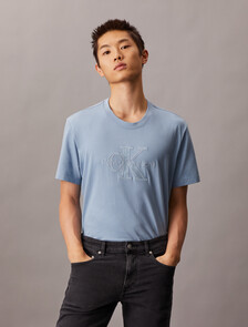 Tonal Monogram T-shirt, Faded Denim, hi-res