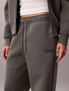 Jersey Wide Leg Joggers, Med Grey Heather, hi-res