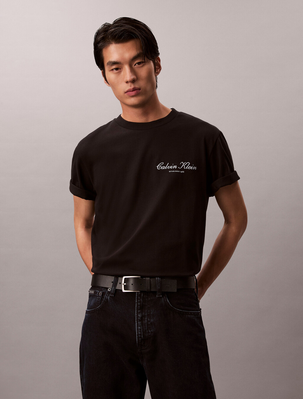 Embroidered Logo T-shirt, Black, hi-res