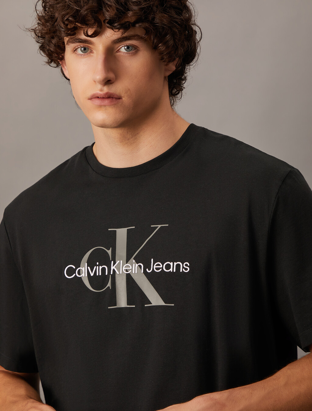 Monogram Logo Graphic Classic Crewneck T-Shirt, Black, hi-res
