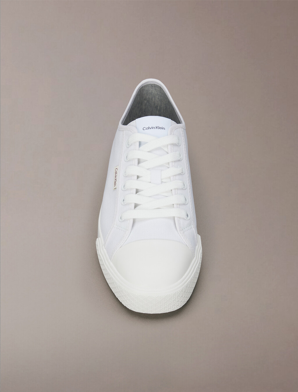 Alvaro - Cotton Canvas Logo Trainers, Triple Bright White, hi-res