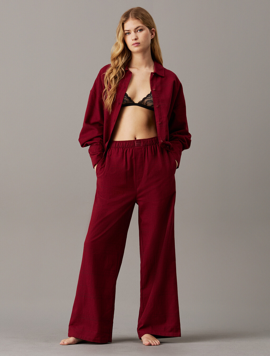 Flannel Sleep Pants, BEAM PLAID_SYRAH, hi-res