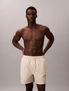 Cotton Crest Logo Pyjama Shorts, SLIM STRIPE CHALK, hi-res