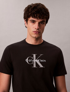 Monogram 圓領 T 恤, Black, hi-res