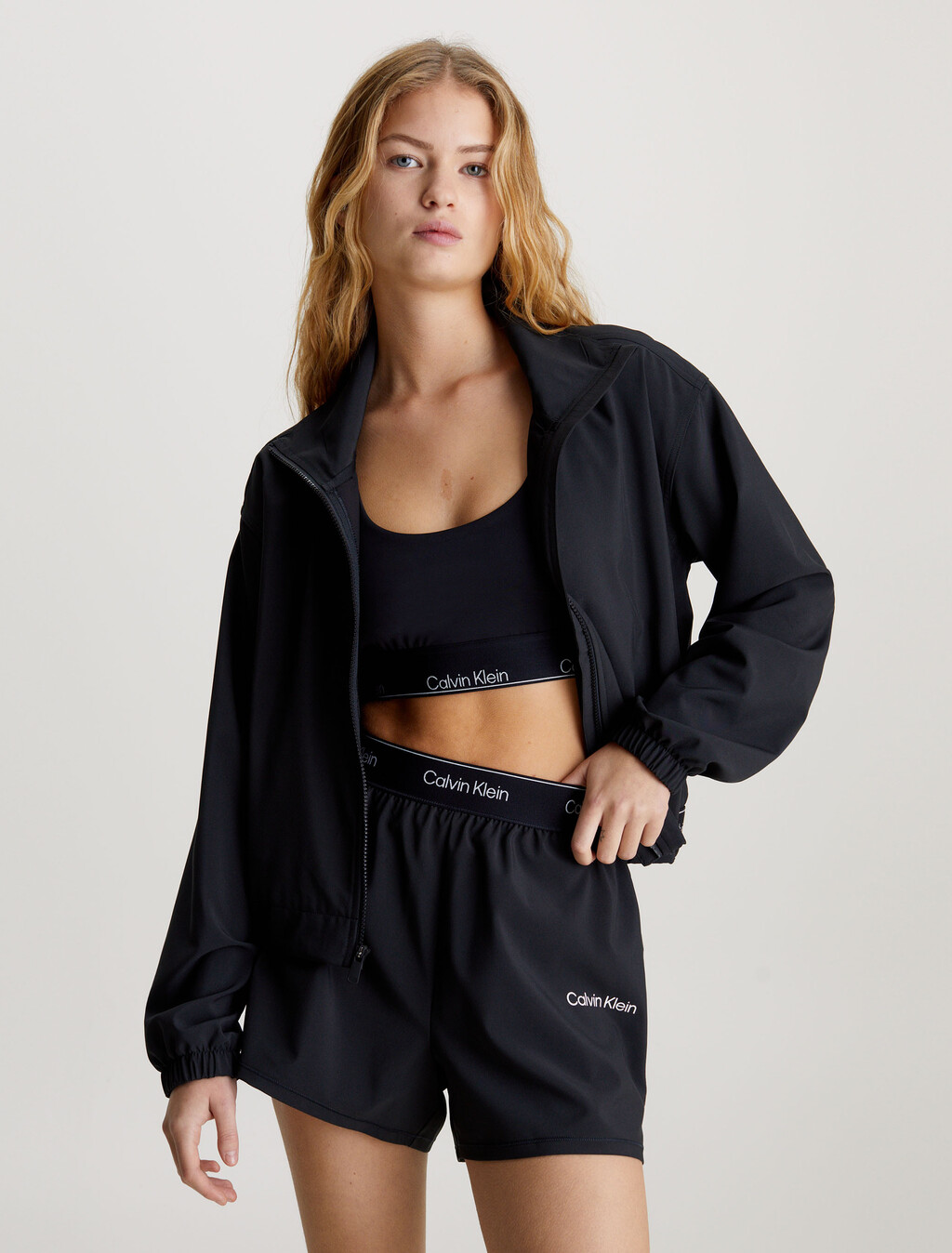 Cropped Zip Up Jacket, BLACK BEAUTY, hi-res