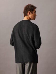 Tech Knit Sweater Polo Shirt, Gunmetal Htr, hi-res