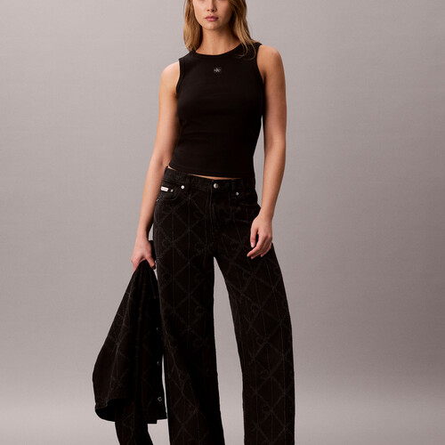 Low Rise Baggy Logo Jeans CK WORN BLACK