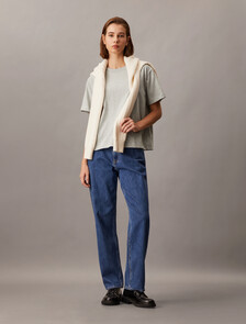 Monogram Embroidery Tee, Light Grey Heather, hi-res
