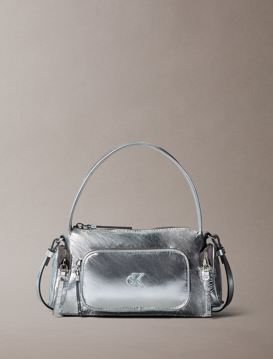 Pocket Metallic Nylon Small Shoulder Bag