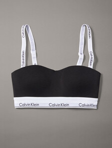 Icon Cotton Bandeau Bralette, Black, hi-res
