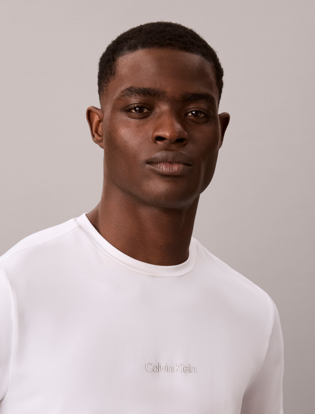 Minimal Logo Crewneck T-Shirt, Classic White, hi-res