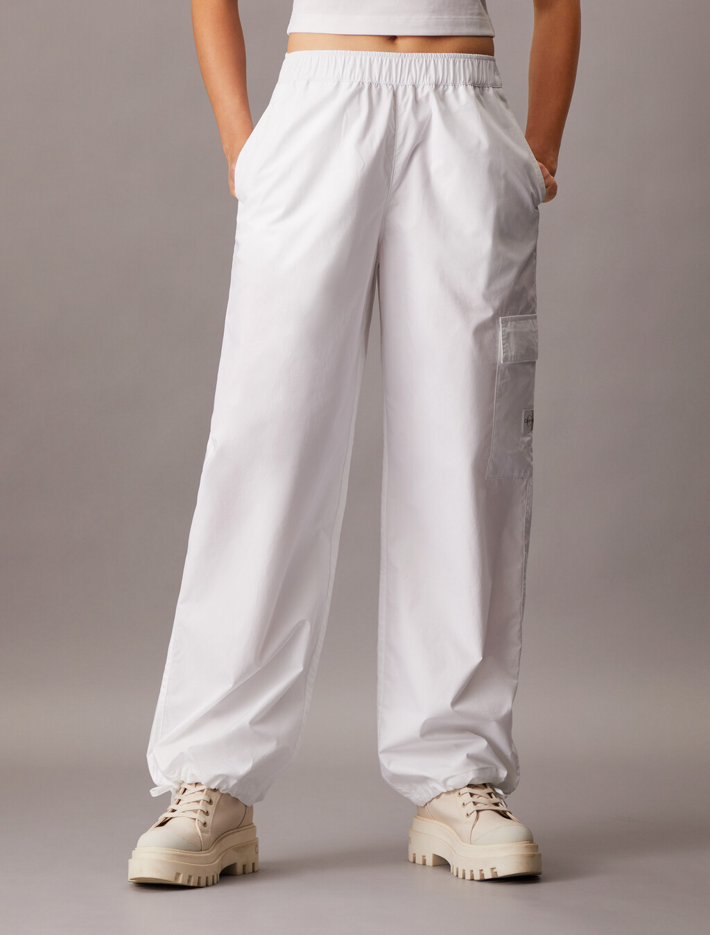 Summer Cotton Straight Utility Pants, Bright White, hi-res
