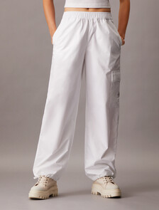 Summer Cotton Straight Utility Pants, Bright White, hi-res