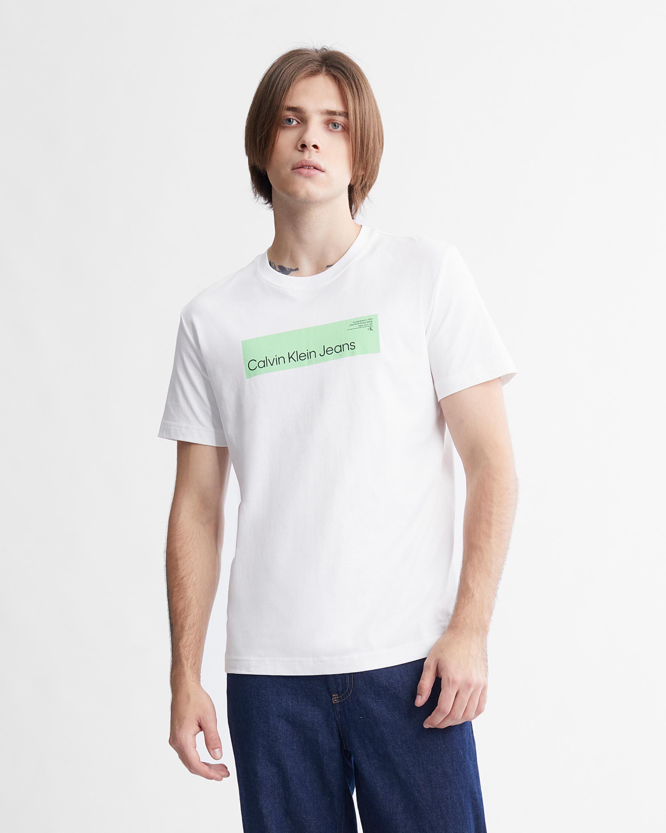 Hyper Real Box Logo Tee white Calvin Klein Taiwan