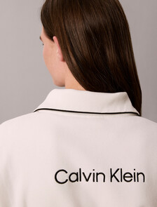 Brushed Cotton Terry 1/4 Zip Sweatshirt, Tofu, hi-res