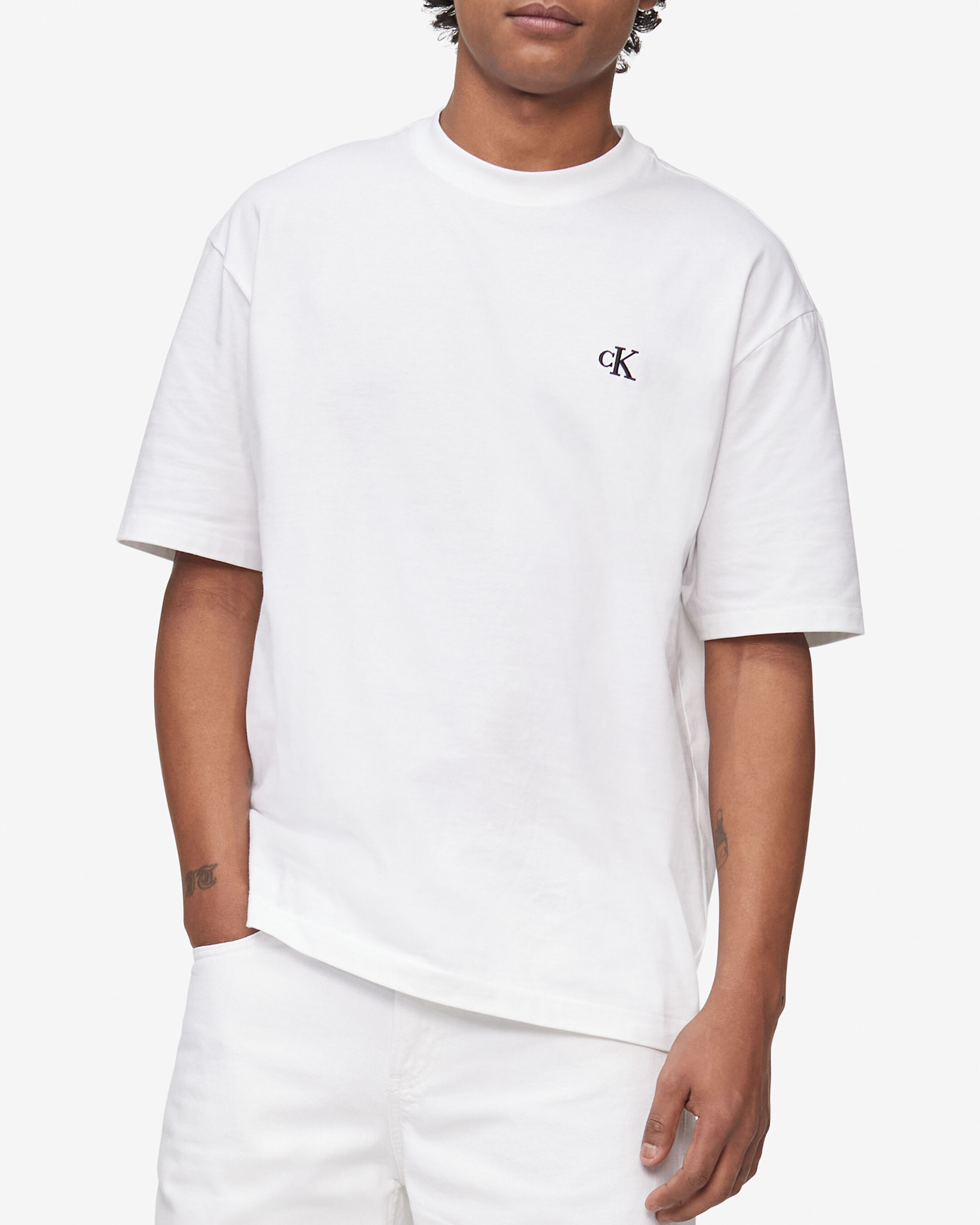 Calvin klein white tee online shirts