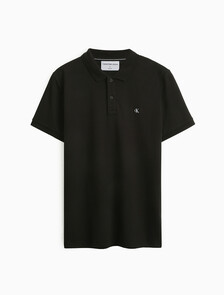 Ck Badge Slim Smooth Cotton Polo, Ck Black, hi-res