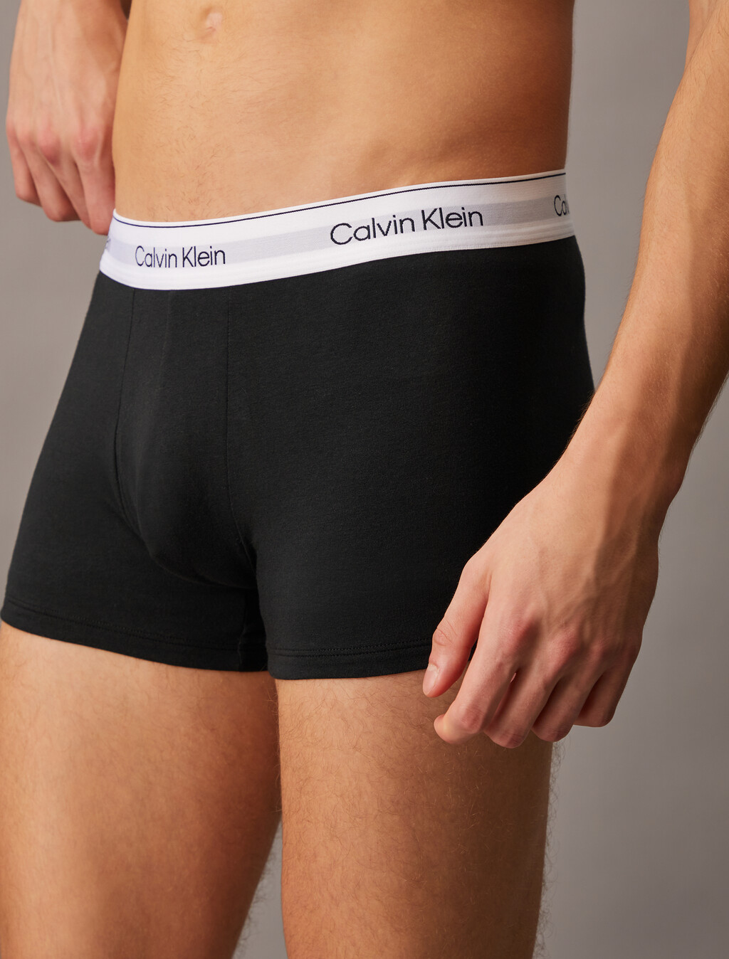 Icon Cotton Stretch Trunks 2 Pack, Grey Heather / Black, hi-res